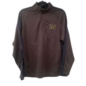University of Michigan Men's Long Sleeve Pullover 1/4 Zip Sweatshirt Gray M